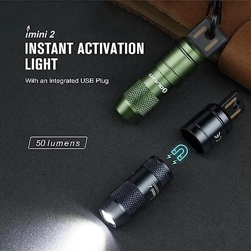 OLIGHT IMINI 2 Rechargeable Mini Flashlight Black | 50 Lumens, 21 M Throw, Compact & Stylish thumbnail 2
