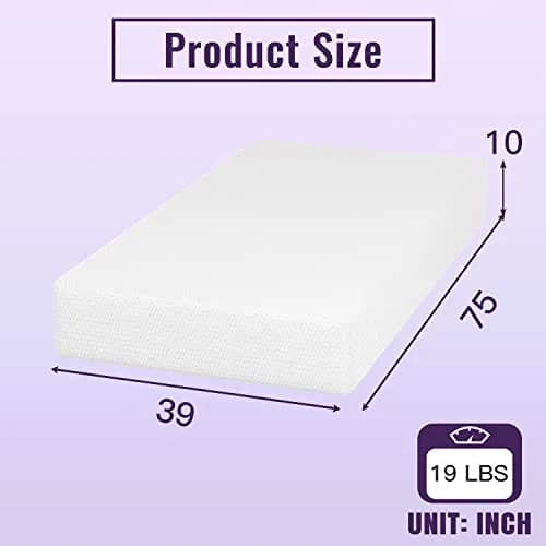 PayLessHere 10 Inch Bamboo Charcoal Gel Memory Foam Mattress | CertiPUR-US Certified Twin thumbnail 7