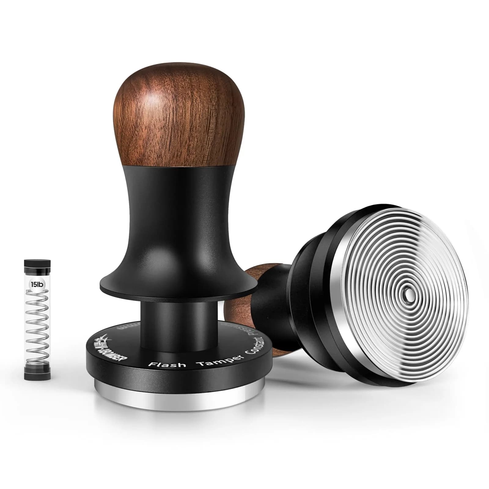 MHW-3BOMBER 58mm Espresso Tamper | Calibrated Barista-Grade Coffee Tool for Indian Markets — Metal Color Ripple Base / 53.35mm