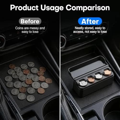 SINGARO Coin Holder for Car, Dash-Mounted Coin Organizer with 4 Slots, 2-Pack Black | Fits Most Cars & Trucks thumbnail 5