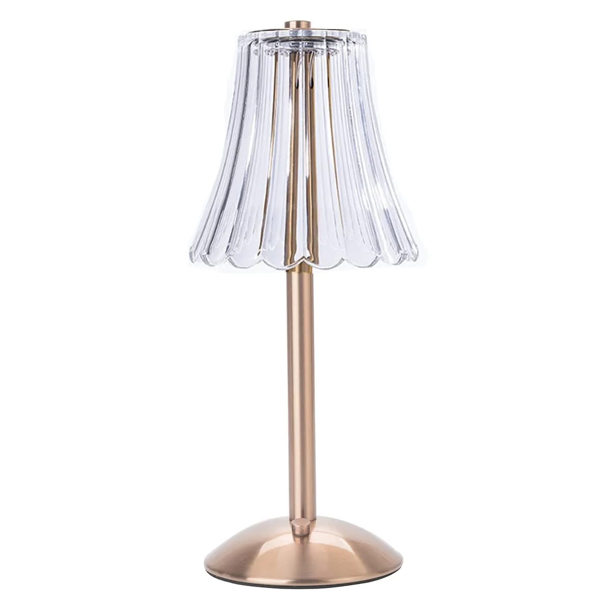 HEQET Cordless Table Lamp Gold 30 cm (12'') | Dimmable LED Rechargeable Lamp for Home & Dining — Champagne Gold