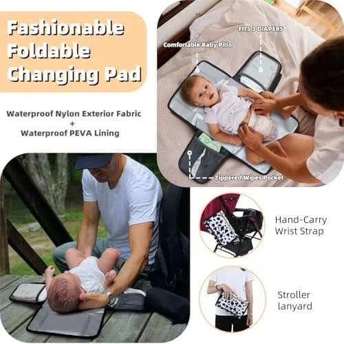 ROSEGIN Diaper Bag Backpack with Changing Pad, Pacifier Case, Baby Bag for Boy Girl Toddler - Large, Stylish, Waterproof Travel Quilted Diaper Bag for Mom - Baby Shower Registry - Cow Print thumbnail 5
