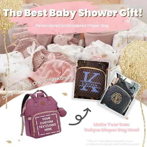 ROSEGIN Large Diaper Bag Backpack 35L (1.6 lbs) | Waterproof Quilted Travel Bag with Changing Pad & Stroller Straps thumbnail 7