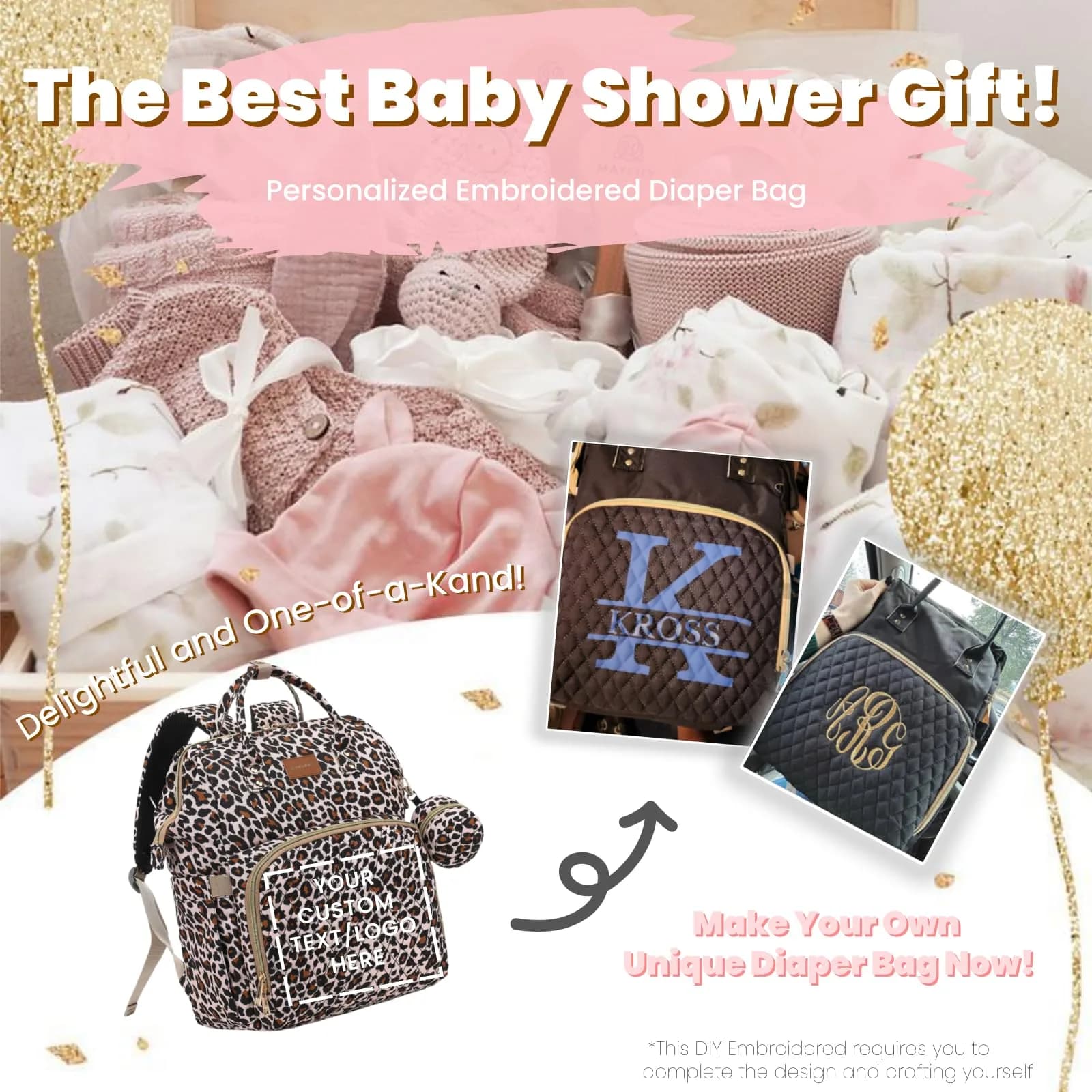 ROSEGIN Diaper Bag Backpack with Changing Pad & Pacifier Case, 35L Large, Waterproof, Cheetah Print | Unisex Travel Baby Bag - view 7