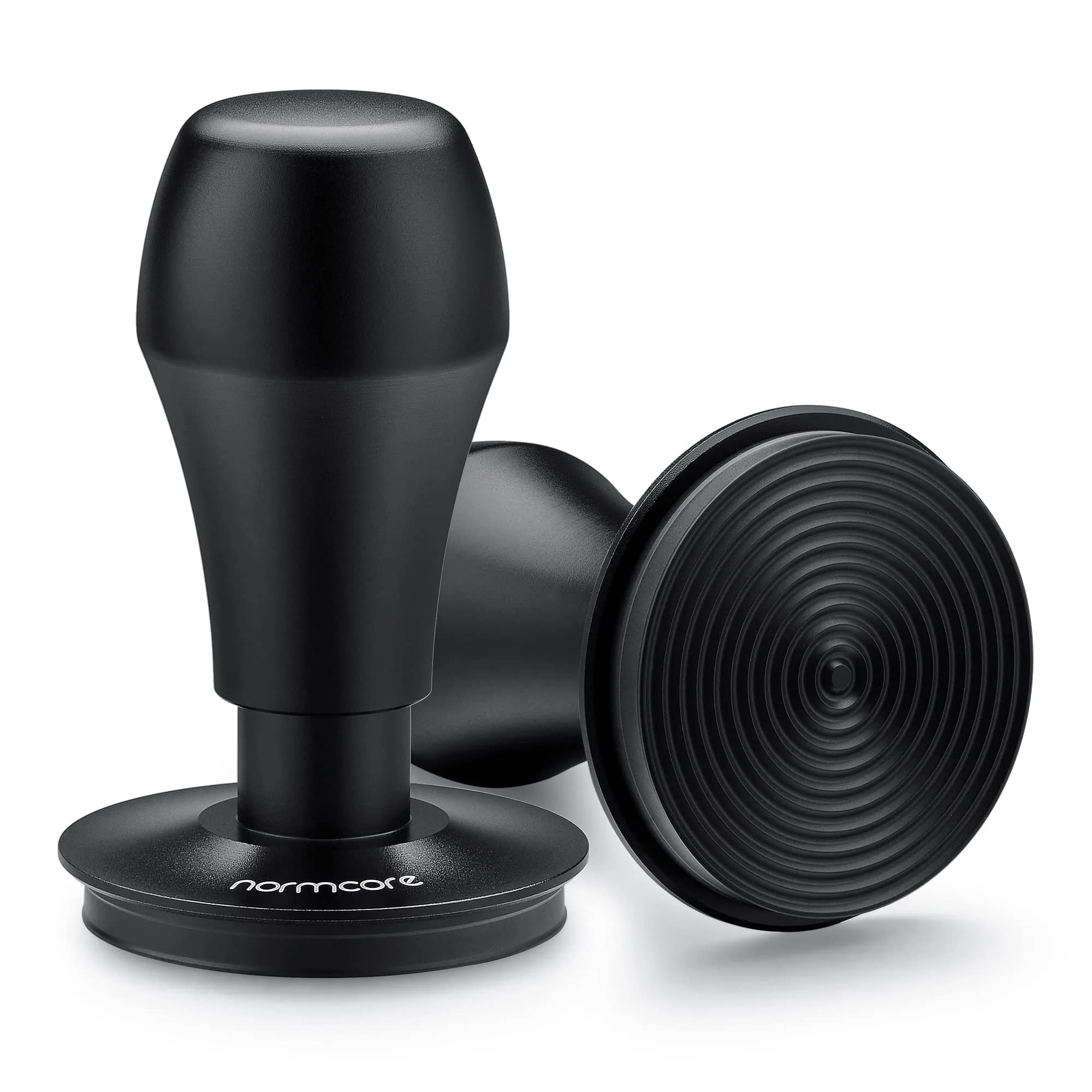 Normcore 58.5mm Titanium PVD Ripple Base Espresso Coffee Tamper V4 with 15lb/25lb/30lb Springs & Stand | Calibrated for 58mm Baskets