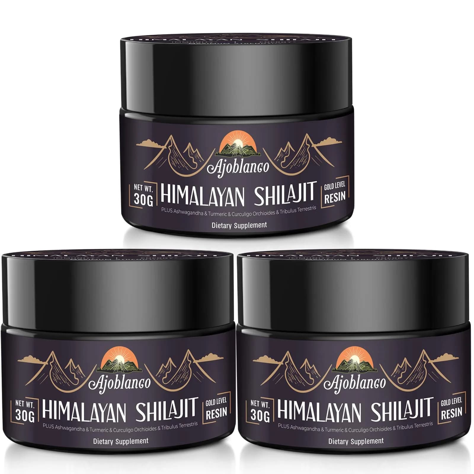 Ajoblanco 600mg Himalayan Shilajit Resin | Organic Ayurvedic Energy & Immunity Support — 1 Fl Oz