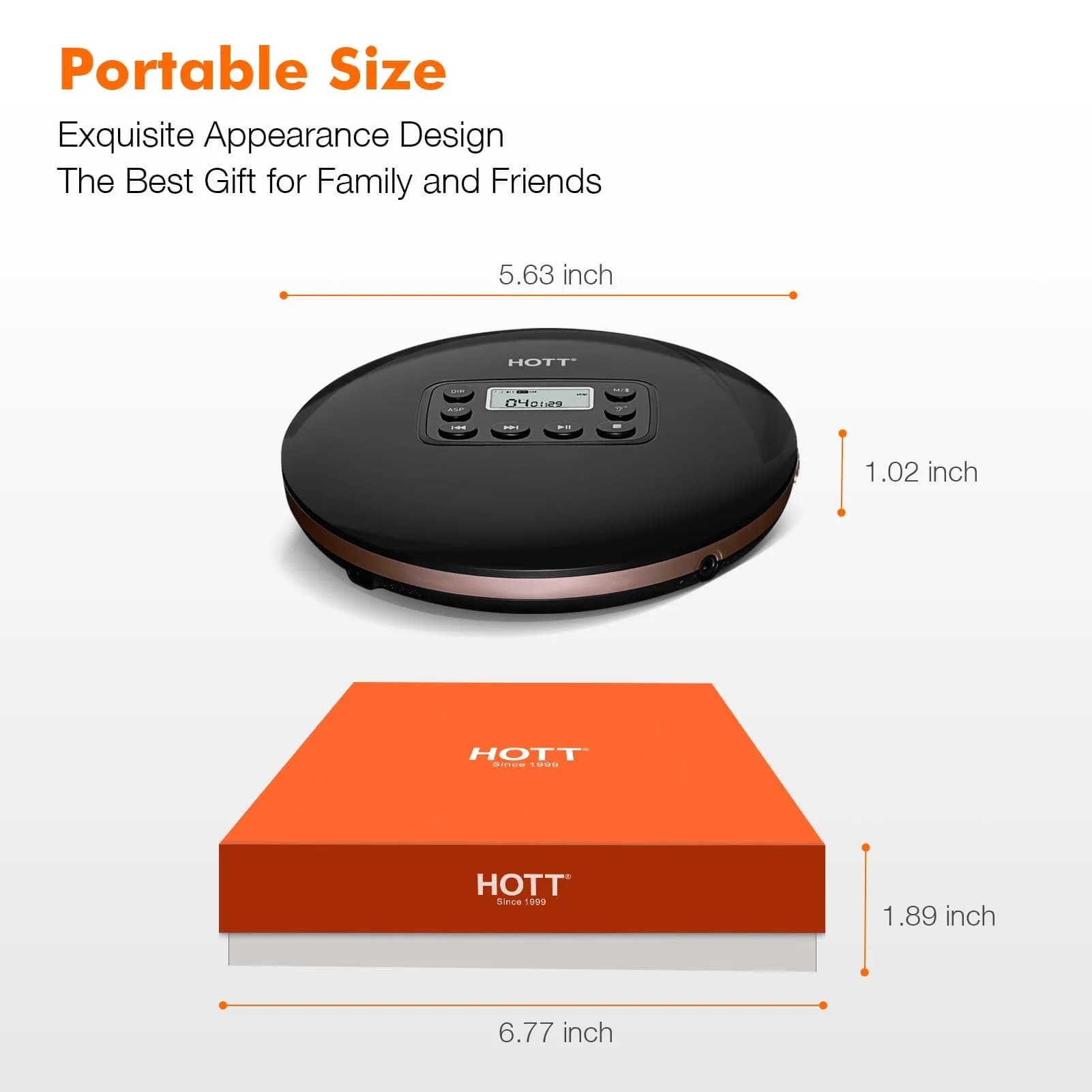 QDZ CD711T Portable CD Player with Bluetooth, USB Rechargeable, 12-Hour Playback | 15.6 cm (5.63 in) Discman with Anti-Shock - view 8