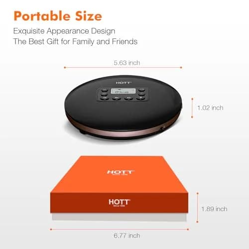 QDZ CD711T Portable CD Player with Bluetooth, USB Rechargeable, 12-Hour Playback | 15.6 cm (5.63 in) Discman with Anti-Shock thumbnail 8