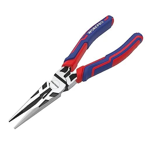WORKPRO Premium 6” Needle Nose Pliers | Heavy-Duty CRV Steel, Soft Grip, Wire Cutter (6 inch, 15.24cm) thumbnail 1
