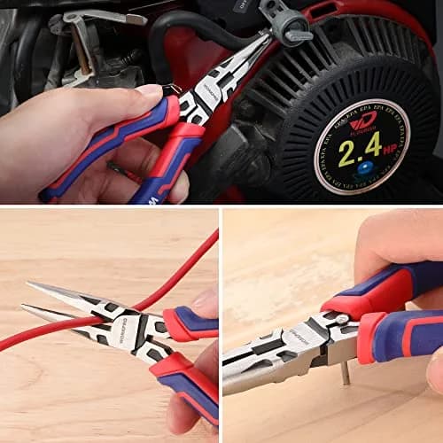 WORKPRO Premium 6” Needle Nose Pliers | Heavy-Duty CRV Steel, Soft Grip, Wire Cutter (6 inch, 15.24cm) thumbnail 5