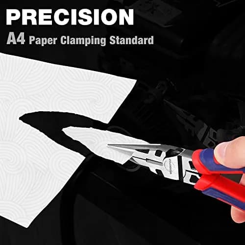 WORKPRO Premium 6” Needle Nose Pliers | Heavy-Duty CRV Steel, Soft Grip, Wire Cutter (6 inch, 15.24cm) thumbnail 2