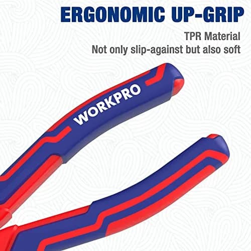 WORKPRO Premium 6” Needle Nose Pliers | Heavy-Duty CRV Steel, Soft Grip, Wire Cutter (6 inch, 15.24cm) thumbnail 4