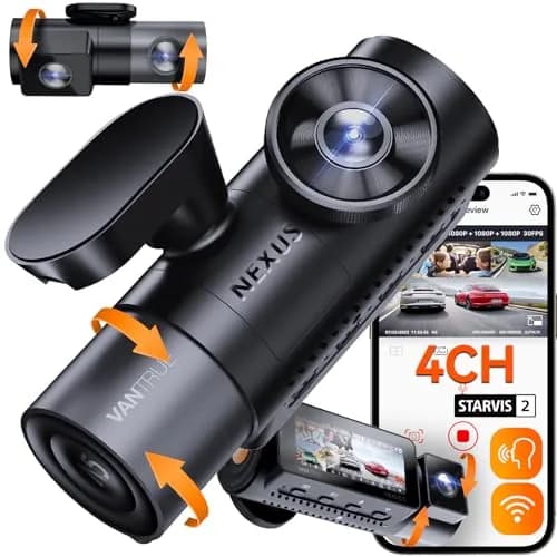 Vantrue N5 4 Channel WiFi Dash Cam 2.7K + 1080P Four Lens | 360° Coverage, Night Vision, GPS, 512GB Support thumbnail 1