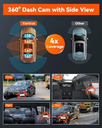 Vantrue N5 4 Channel WiFi Dash Cam 2.7K + 1080P Four Lens | 360° Coverage, Night Vision, GPS, 512GB Support thumbnail 4