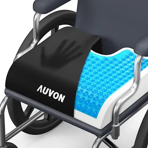 AUVON Gel Wheelchair Seat Cushion XL (43.18 cm x 38.1 cm x 7.62 cm) | Pressure Relief for Back Pain thumbnail 1