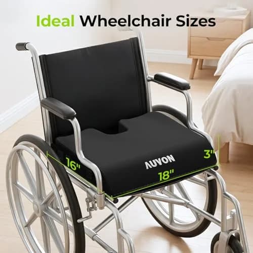 AUVON Gel Wheelchair Seat Cushion XL (43.18 cm x 38.1 cm x 7.62 cm) | Pressure Relief for Back Pain thumbnail 8