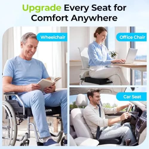 AUVON Gel Wheelchair Seat Cushion XL (43.18 cm x 38.1 cm x 7.62 cm) | Pressure Relief for Back Pain thumbnail 9