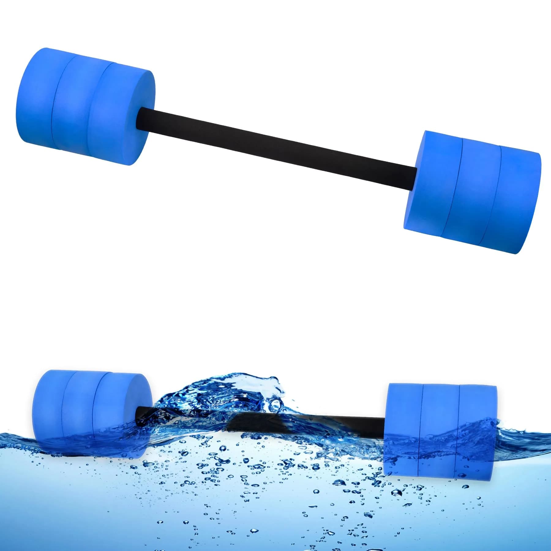 Hikeen Aquatic Exercise Dumbbells Blue Long Barbell | Water Aerobics Pool Resistance - main product image