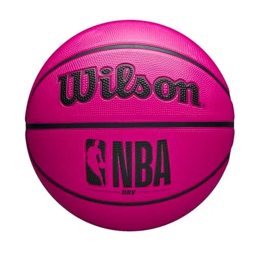 Wilson NBA DRV Outdoor Basketball Size 7 | Official NBA Pink 29.5" with Pump thumbnail 1