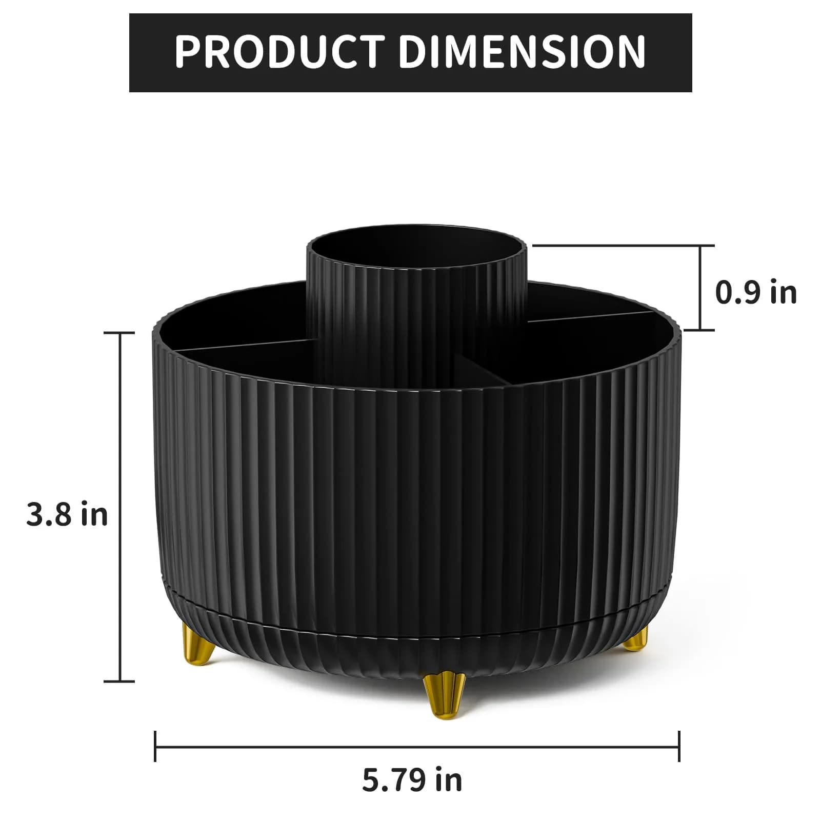 Marbrasse Rotating Desk Organizer with 5 Compartments | Smart 360 Degree Revolving Design - view 5