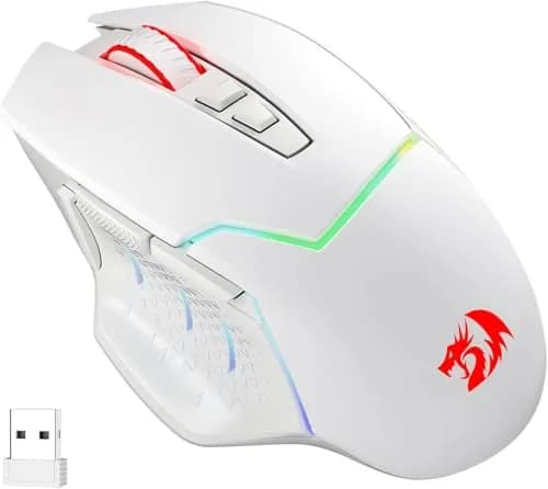 Redragon M690 PRO Wireless Gaming Mouse 8000 DPI White | Ergonomic PC/Mac Gamer Mouse thumbnail 8