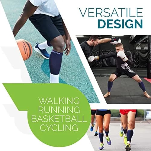 Run Forever Calf Compression Sleeves Navy 2XL | Graduated 20-30 mmHg Compression for Pain Relief & Recovery thumbnail 3