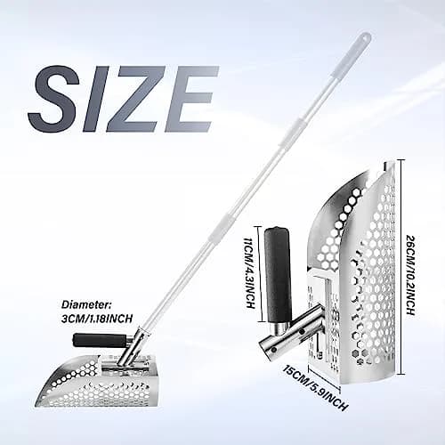 GADFISH Heavy Duty Sand Scoop for Metal Detecting | 790g (1.74 lb) Stainless Steel Sifting Tool thumbnail 4