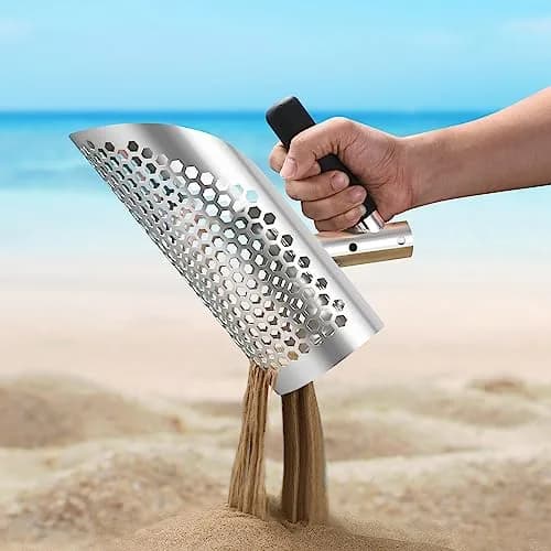 GADFISH Heavy Duty Sand Scoop for Metal Detecting | 790g (1.74 lb) Stainless Steel Sifting Tool thumbnail 2