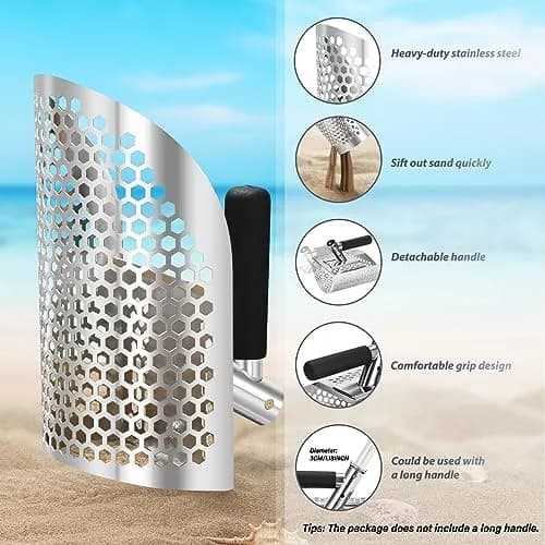 GADFISH Heavy Duty Sand Scoop for Metal Detecting | 790g (1.74 lb) Stainless Steel Sifting Tool thumbnail 3
