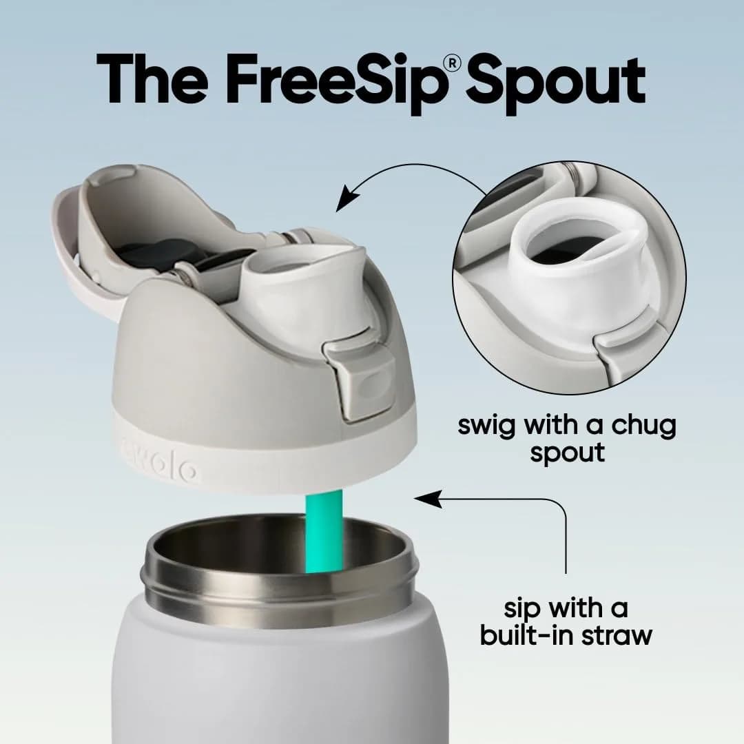 Owala FreeSip 32 oz (945 ml) Insulated Stainless Steel Water Bottle with Locking Lid | Keeps Drinks Cold 24 Hrs - view 2