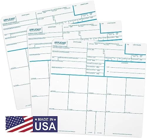 NATIONAL GUN TRUSTS FD-258 Fingerprint Cards 8 x 8 inches | Made in USA, 3 Pack, Heavy Card Stock thumbnail 1