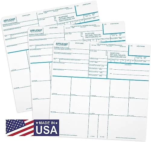 NATIONAL GUN TRUSTS FD-258 Fingerprint Cards 8'' x 8'' | Made in USA, 3 Pack, Version 11-1-20 thumbnail 1