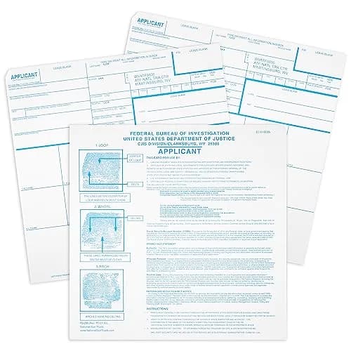 NATIONAL GUN TRUSTS FD-258 Fingerprint Cards 8'' x 8'' | Made in USA, 3 Pack, Version 11-1-20 thumbnail 2