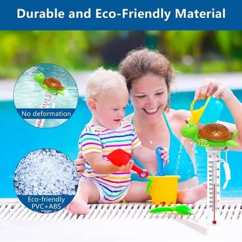 Unipool Floating Pool Thermometer Turtle Style with String | Large Display, Fahrenheit & Celsius, Shatter Resistant thumbnail 5