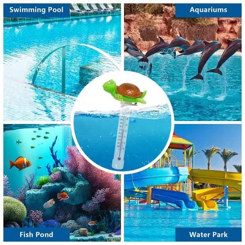 Unipool Floating Pool Thermometer Turtle Style with String | Large Display, Fahrenheit & Celsius, Shatter Resistant thumbnail 7