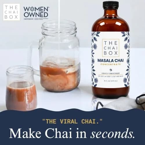 The Chai Box Sweetened Chai Concentrate 16 oz | Vegan & Gluten Free | Small Batch Indian-Inspired Flavour thumbnail 4