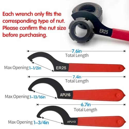 Mdvora 6pcs Coilover Spanner Wrench Set, C-Shape Shock Hook Wrench Tools | Durable Alloy Steel & Rubber Handle thumbnail 4