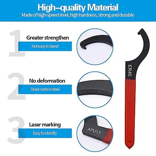 Mdvora 6pcs Coilover Spanner Wrench Set, C-Shape Shock Hook Wrench Tools | Durable Alloy Steel & Rubber Handle thumbnail 7
