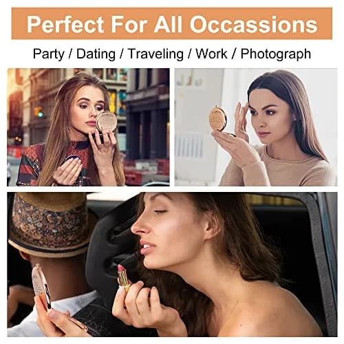 GAOLZIUY Rose Gold Compact Mirror | 7 cm (2.8"L x 2.6"W) Double-Sided Makeup Mirror thumbnail 9