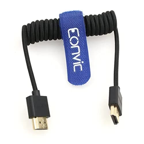 Eonvic 8K HDMI Extender Cable 48Gbps 1m (3.3ft) | High Speed Coiled Cable for Atomos Ninja V, Sony a7siii, Portkeys BM5 Monitor thumbnail 4