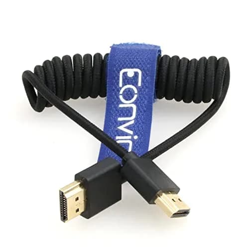 Eonvic 8K HDMI Extender Cable 48Gbps 1m (3.3ft) | High Speed Coiled Cable for Atomos Ninja V, Sony a7siii, Portkeys BM5 Monitor thumbnail 3