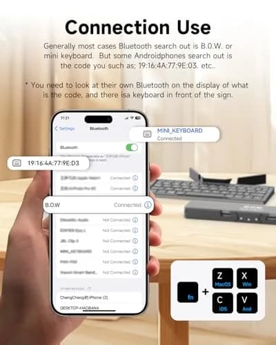 SIKAI CASE Foldable Bluetooth Keyboard with Magnetic Stand, 60-Key Mini Wireless Keyboard | Broadcom Chip thumbnail 3