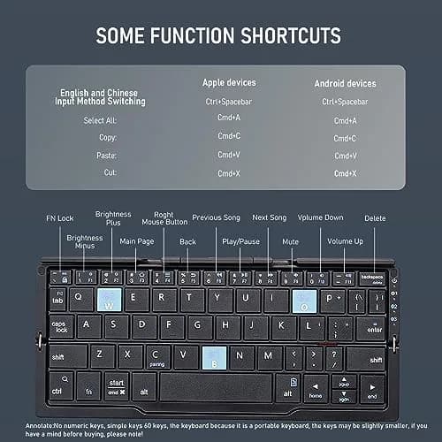 SIKAI CASE Foldable Bluetooth Keyboard with Magnetic Stand, 60-Key Mini Portable Wireless Keyboard | Quiet Scissor-Foot Keys thumbnail 7