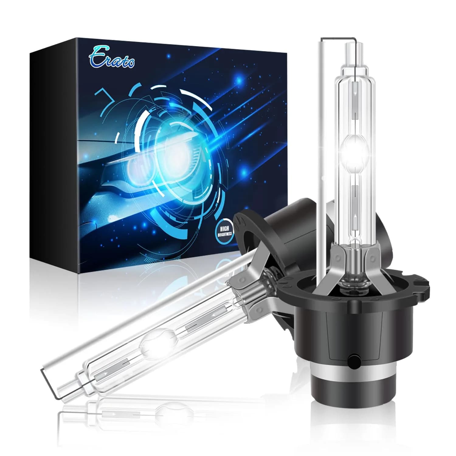 Erato D2S Xenon Headlight Bulbs - 6000K Diamond White (2-Pack) | High Beam Low Beam Replacement - main product image