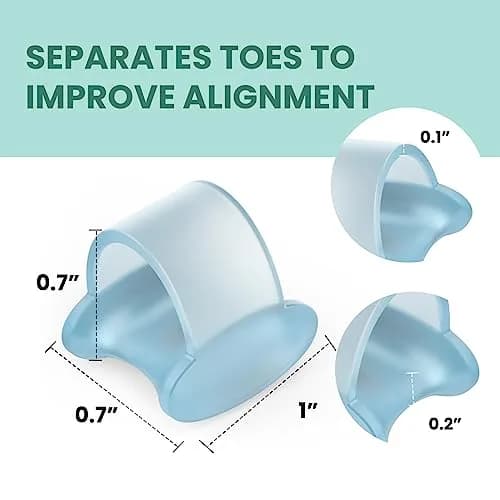 Welnove Pinky Toe Separator, Toe Spacer, Bunion Corrector for Women, 12PCS, Blue | Prevents Rubbing & Relieves Pressure thumbnail 5
