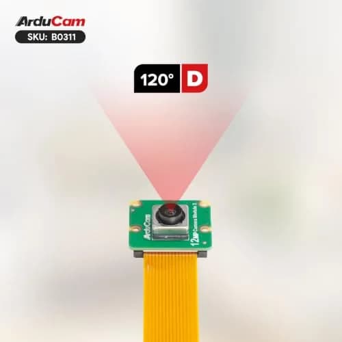 Arducam Camera Module 3 Wide, 120°(D) IMX708 Autofocus Pi Camera V3, 15cm 15-22 Pin FFC Cable | High-Quality Raspberry Pi Camera thumbnail 2