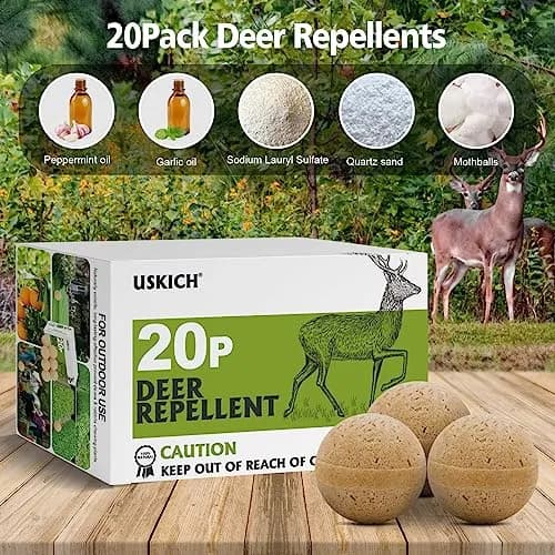 USKICH 20 Pack Deer & Rabbit Repellent Sticks | Peppermint & Garlic Scent (20 Count) thumbnail 4