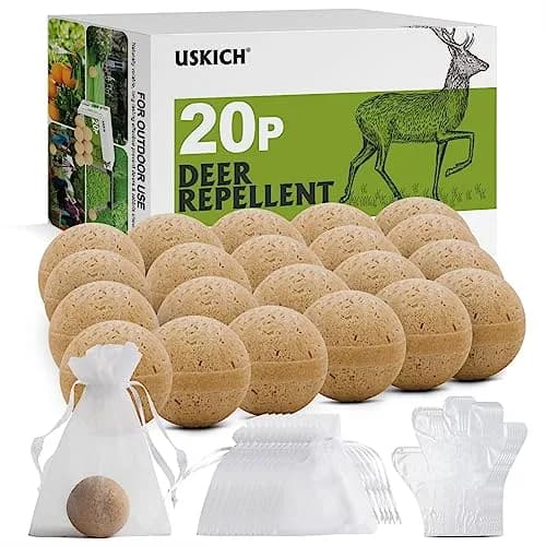USKICH 20 Pack Deer & Rabbit Repellent Sticks | Peppermint & Garlic Scent (20 Count) thumbnail 1