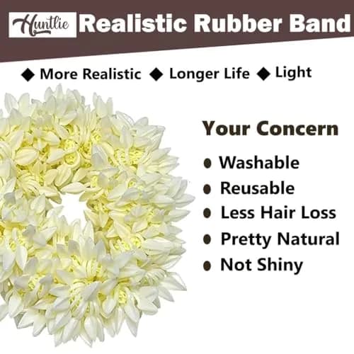 Huntlie Artificial Mogra Gajra Hair Accessories 2 Pcs | White, Gentle Hold for Buns & Braids thumbnail 7