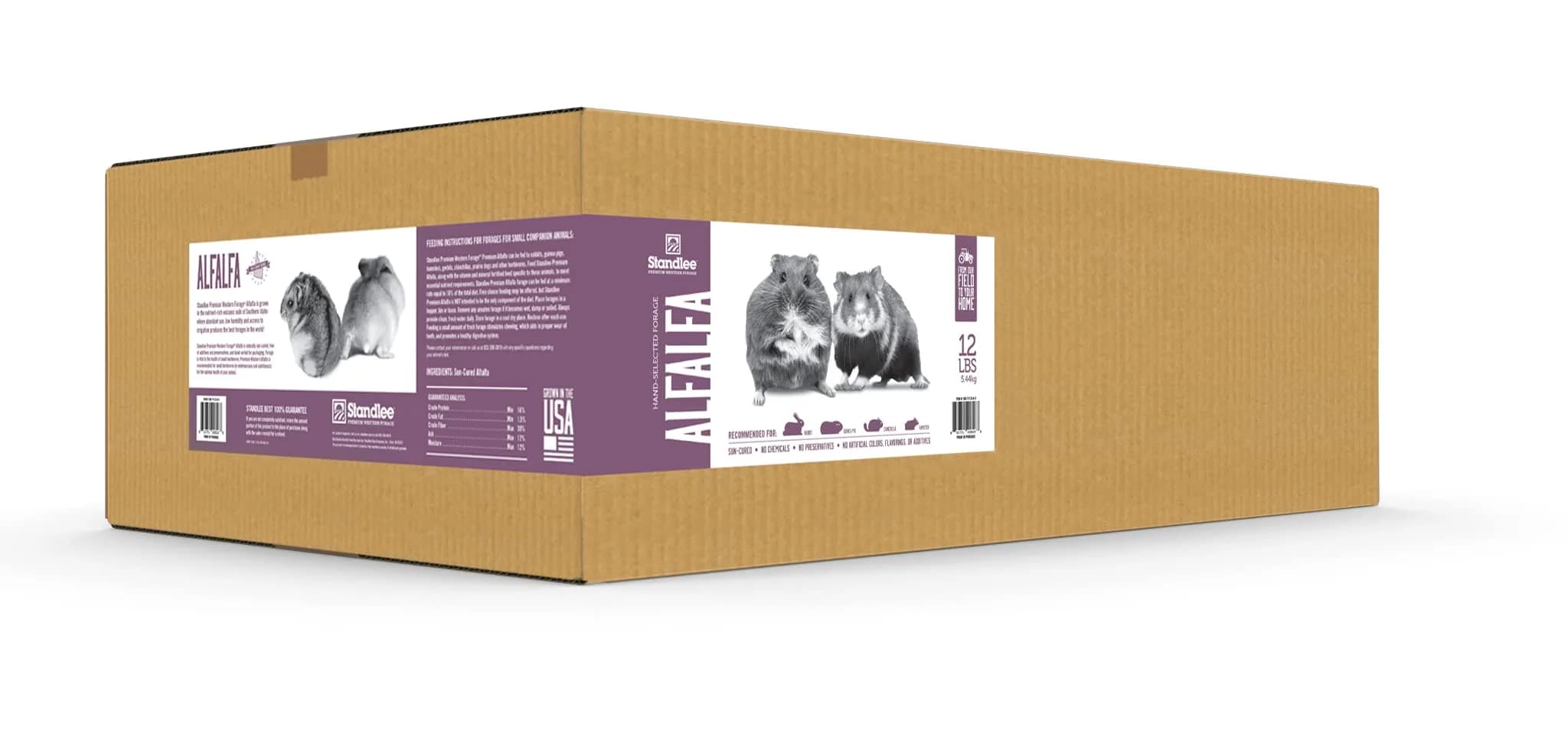 PremiYum Small Animal Alfalfa Hay 12 lb | Natural Fiber & Dental Support — Green